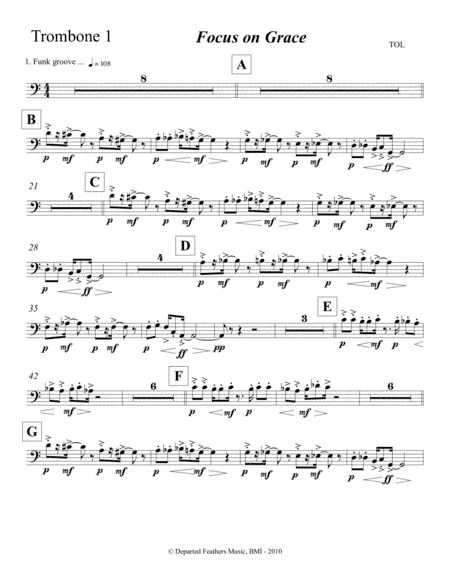 Focus on Grace ... A concerto for jazz saxophone and orchestra (2010) Trombone 1