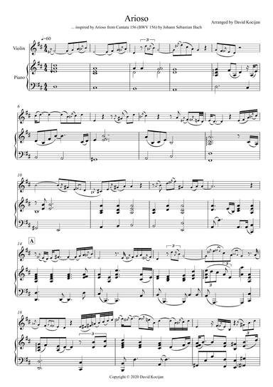 Arioso (violin & piano) (arr. David Kocijan)