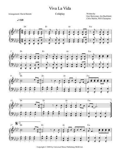 Viva La Vida (arr. David Bertok)