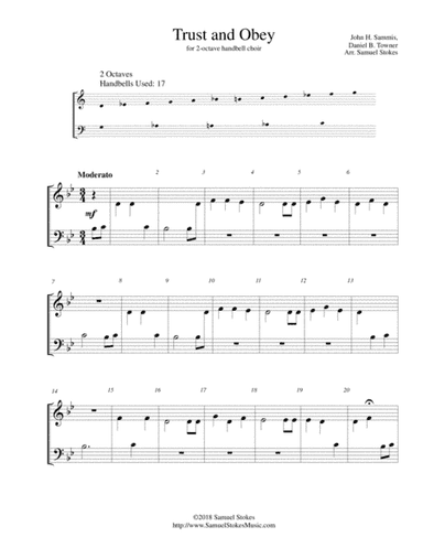 Trust and Obey - for 2-octave handbell choir (arr. Samuel Stokes)