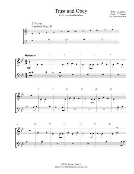 Trust and Obey - for 2-octave handbell choir (arr. Samuel Stokes)