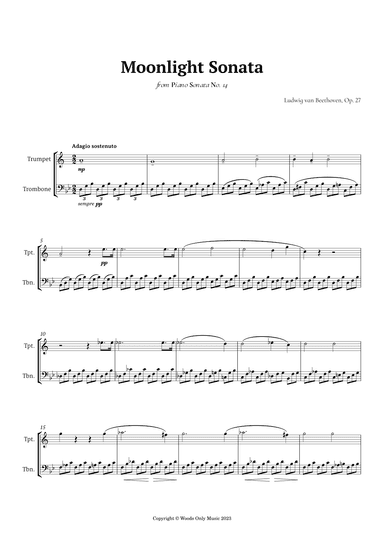 Moonlight Sonata by Beethoven for Trumpet and Trombone Duet (arr. Ander)