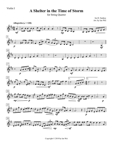 A Shelter in the Time of Storm for String Quartet (arr. Ian Wei)