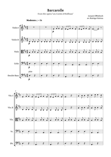 Barcarolle - Belle Nuit, O Nuit D'Amour (arr. Rodrigo Faleiros)