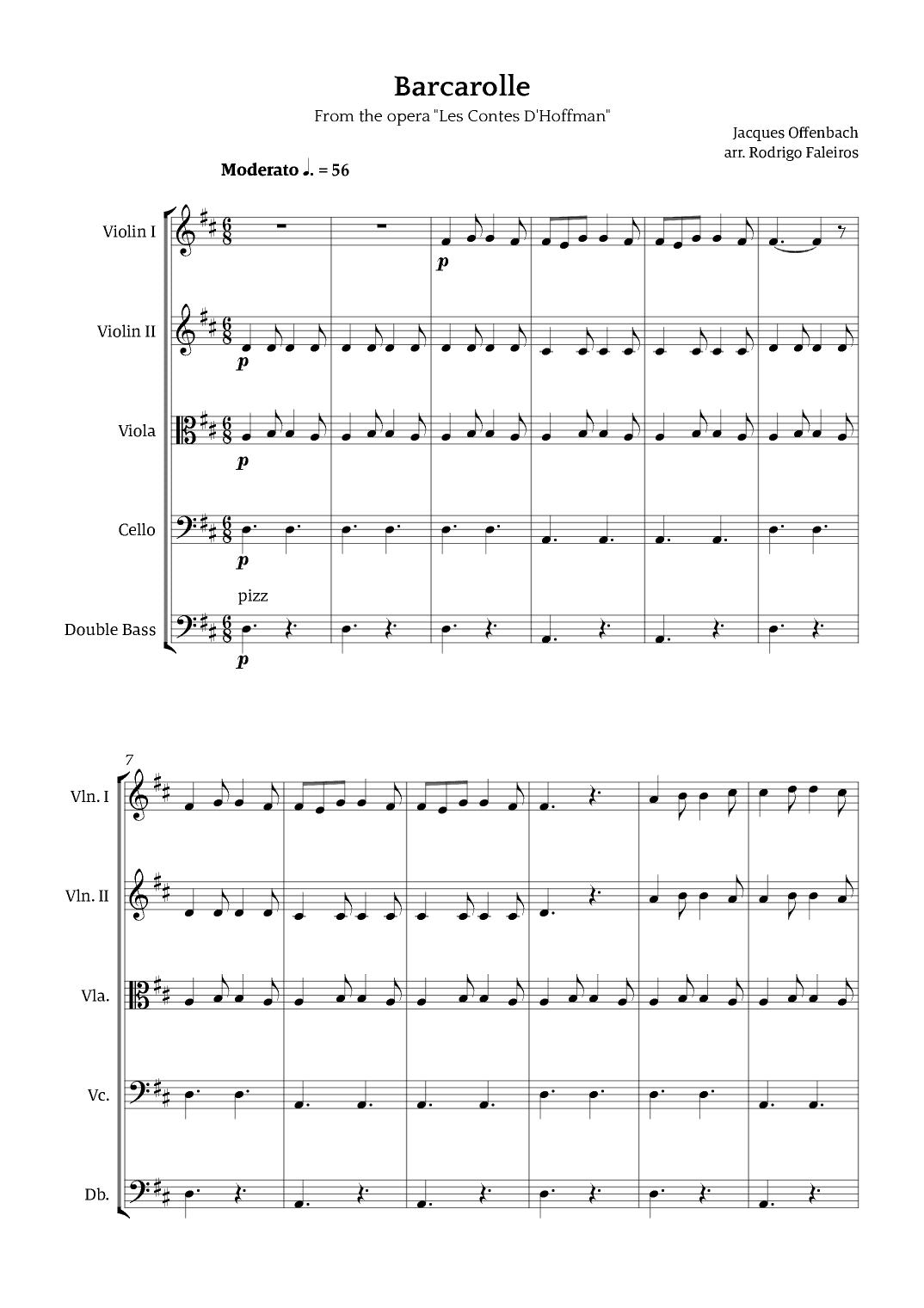 Barcarolle - Belle Nuit, O Nuit D'Amour (arr. Rodrigo Faleiros)