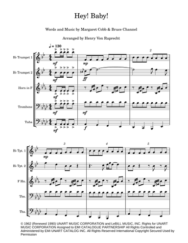 Hey! Baby! (arr. Henry Von Ruprecht)