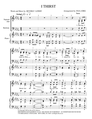 I Thirst (arr. Paul A. Jorg)