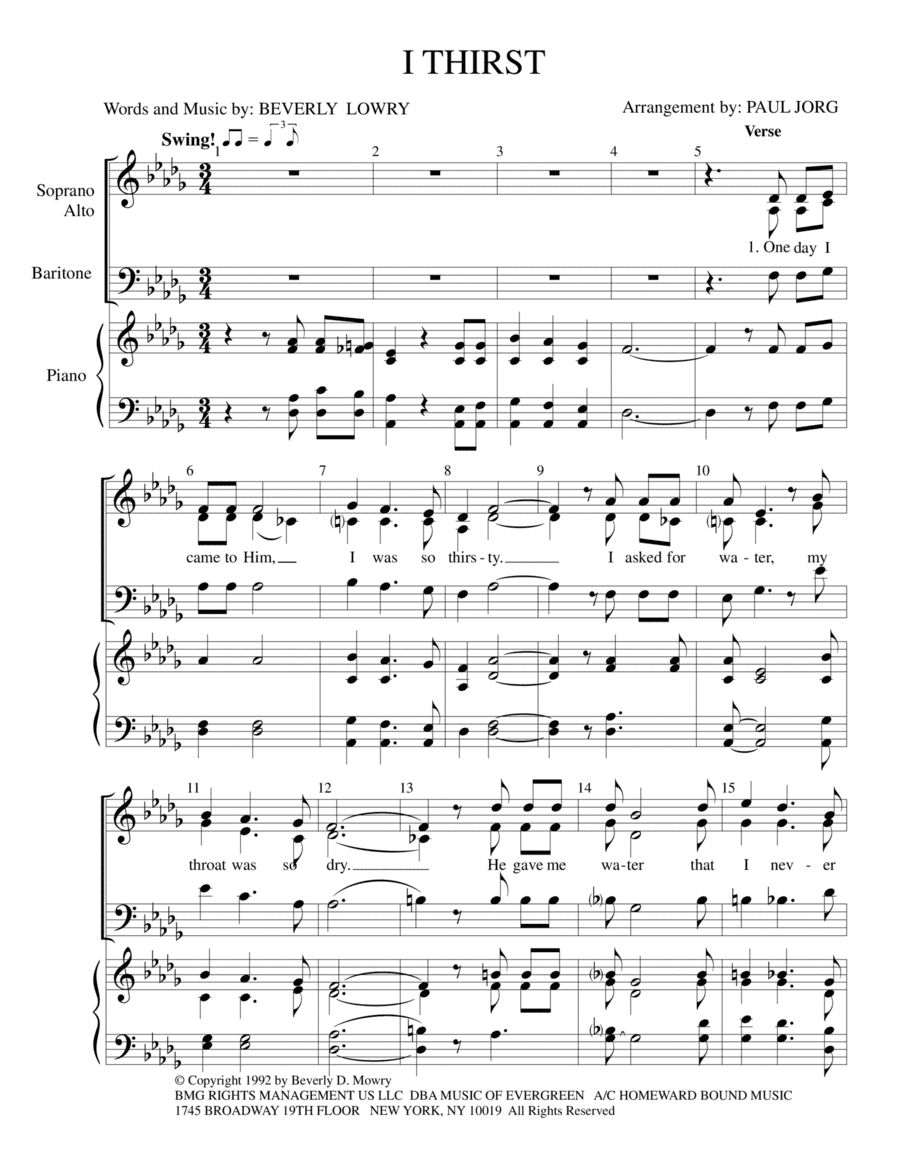 I Thirst (arr. Paul A. Jorg)