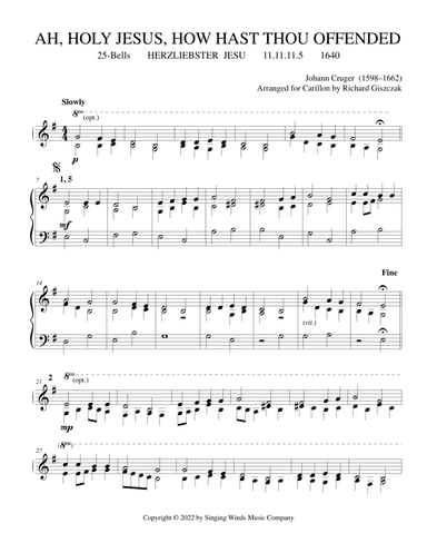 25B. Ah, Holy Jesus, How Hast Thou Offended (HERZLIEBSTER JESU) (arr. Richard Giszczak)