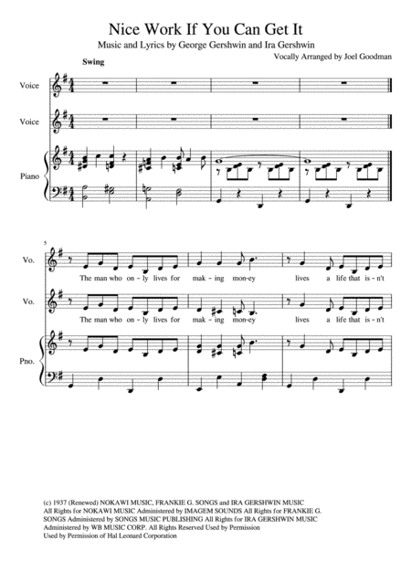 Nice Work If You Can Get It from A DAMSEL IN DISTRESS (arr. Joel Goodman)