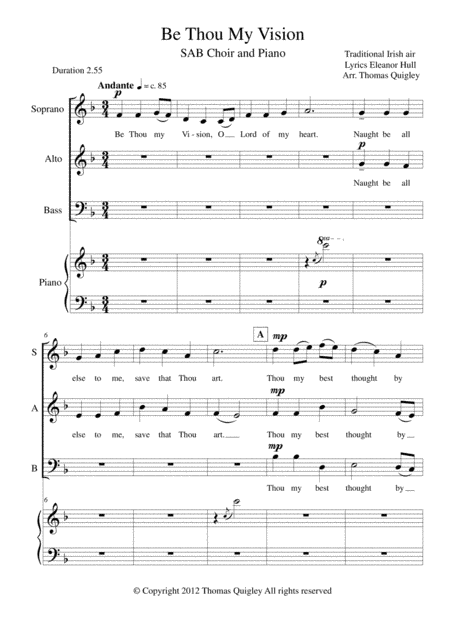 Be Thou my Vision (arr. Thomas Quigley)