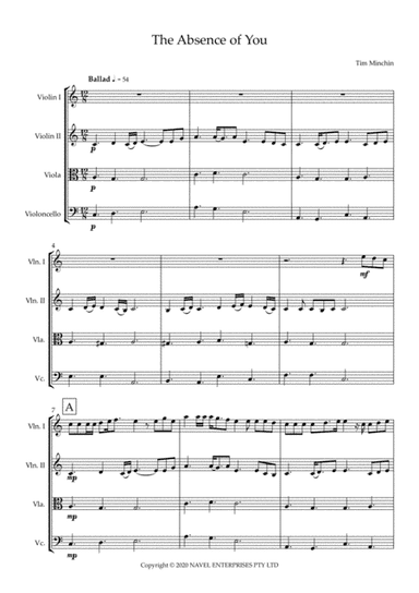 The Absence Of You (arr. Tim Y arham)