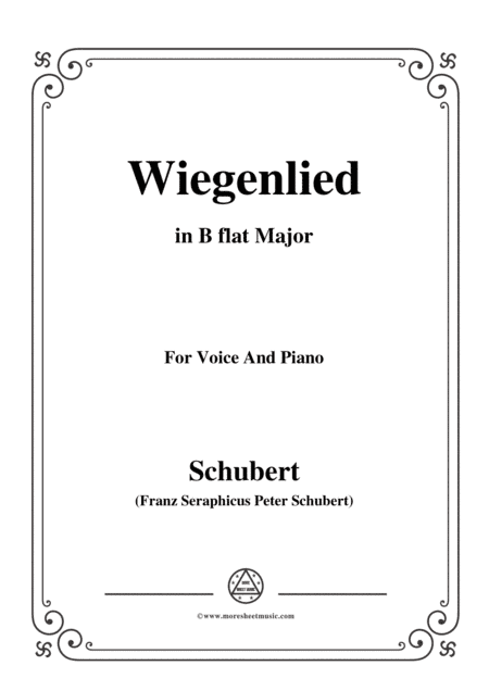 Schubert-Wiegenlied,Op.105 No.2,in B flat Major,for Voice&Piano (arr. MSM)