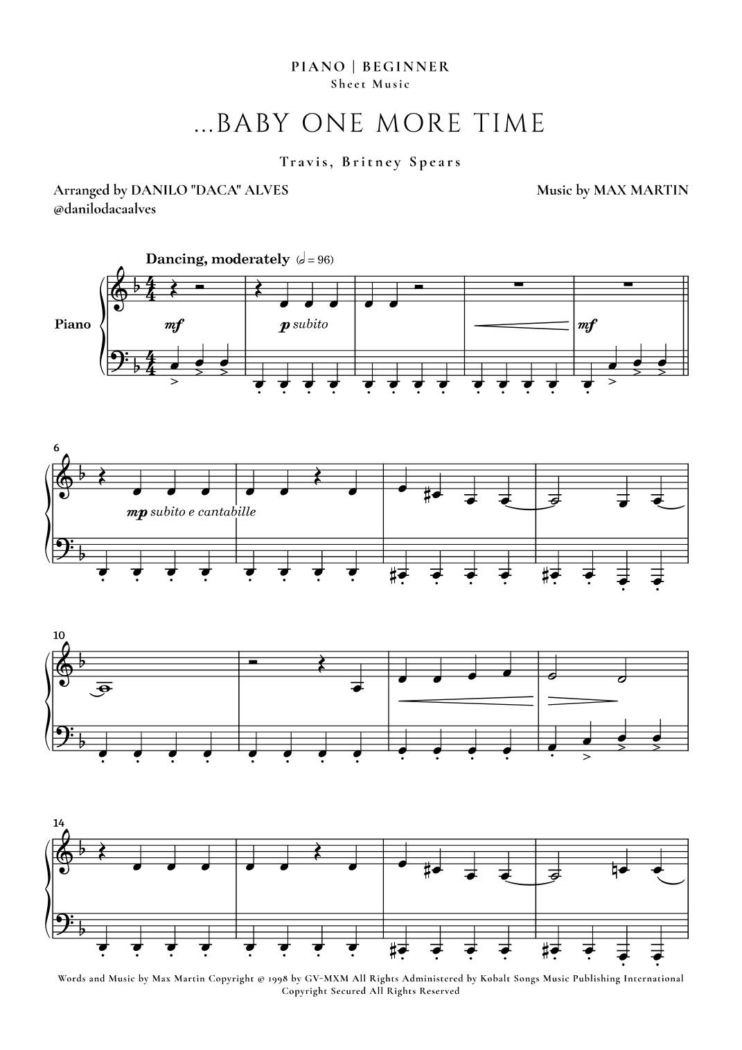 ...baby One More Time (arr. Danilo "Daca" Alves)