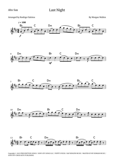 Last Night (arr. Rodrigo Faleiros)