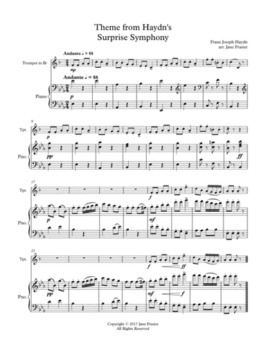 Theme from Haydn's Surprise Symphony (arr. Jane Frasier)