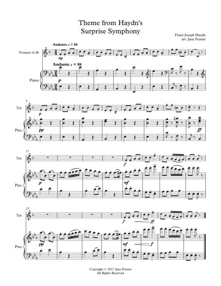 Theme from Haydn's Surprise Symphony (arr. Jane Frasier)