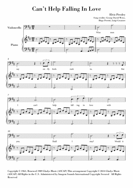 Can't Help Falling In Love (arr. Ahiva Editions)