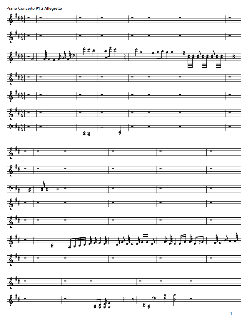 Piano Concerto #1 Movement 2 Allegretto