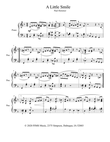 A Little Smile - jazzy piano solo