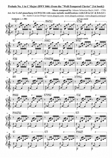 Bach (J.S.) - Prelude I in C (BWV 846) (from the "Well Tempered Clavier" (BWV 846-893), Book One) - (arr. Andrei Lucian Dragoi)