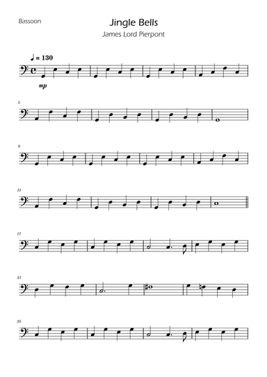 Jingle Bells - Flute and Bassoon Duet w/ Piano (arr. Ygor Nunes)