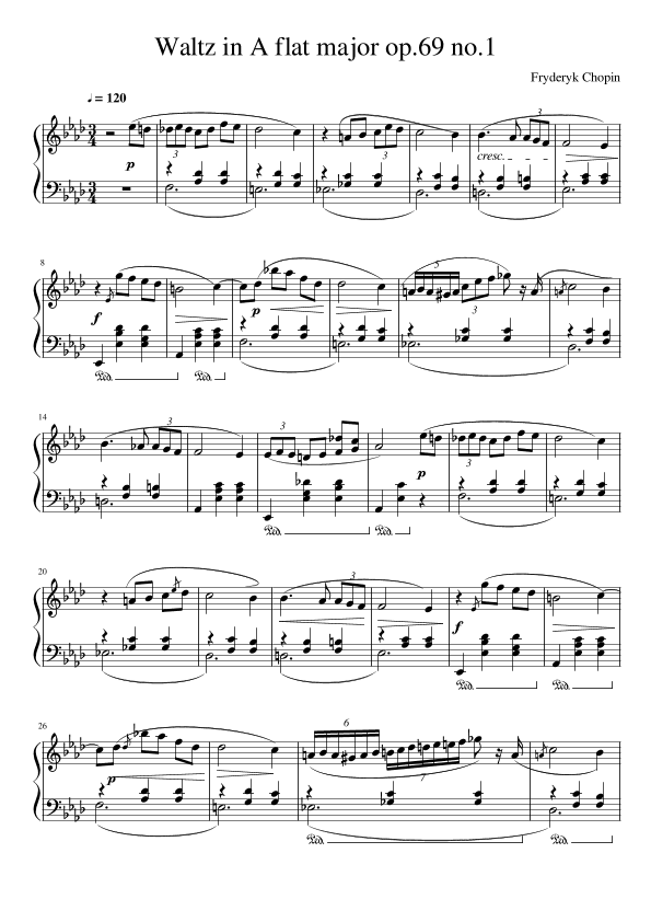 Waltz In A-flat Major, Op. 69, No. 1 (arr. Gianluca Giovannetti)