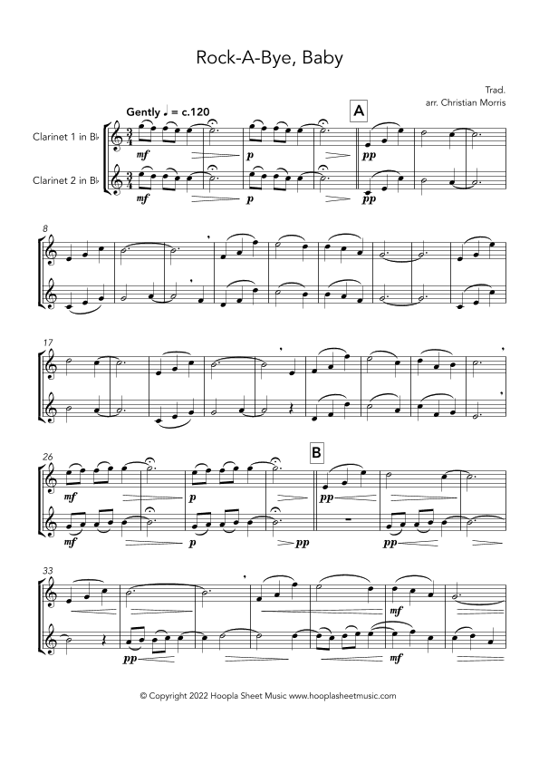 Rock-a-Bye, Baby (arr. Christian Morris)