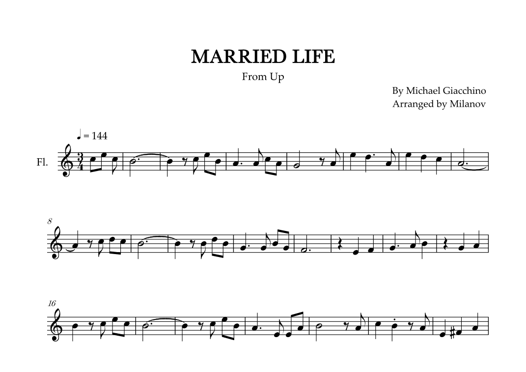 Married Life (arr. Milanov)