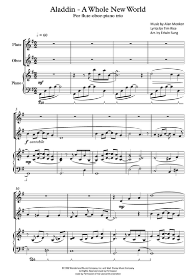 A Whole New World (from 'Aladdin') (arr. Edwin Sung)