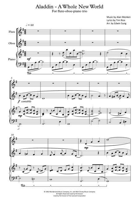 A Whole New World (from 'Aladdin') (arr. Edwin Sung)