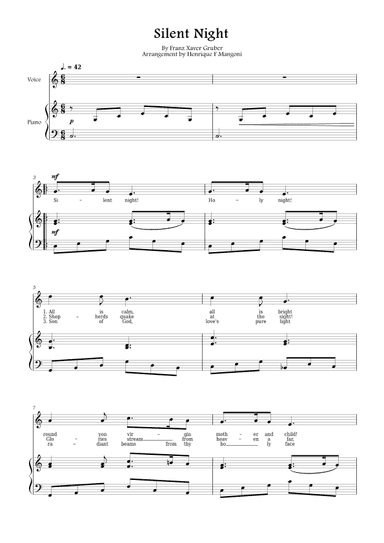 Silent Night (english lyrics) (arr. Henrique F Mangoni)