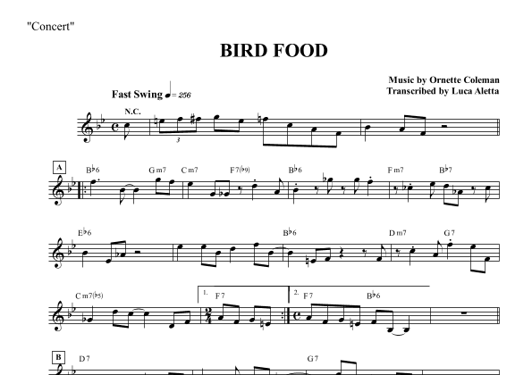 Bird Food (arr. Luca Aletta)