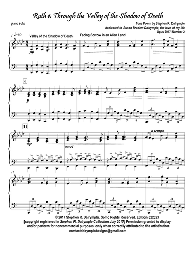 Ruth 1 - Through the Valley of the Shadow of Death - Tone Poem for Piano Solo