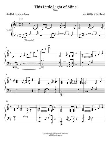 This Little Light of Mine [arr. for solo piano] (arr. William Haviland)