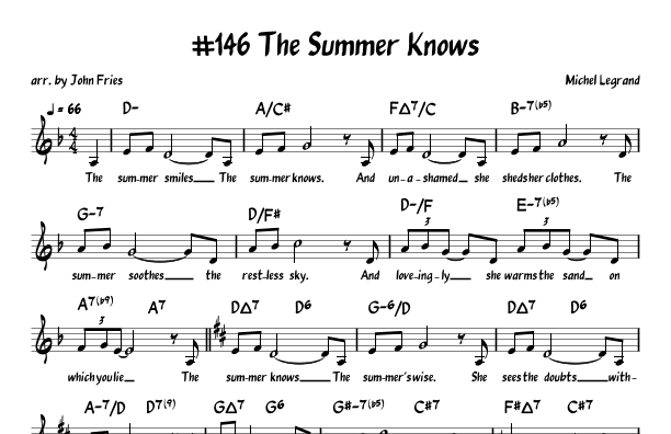 Summer Knows (arr. John Fries)