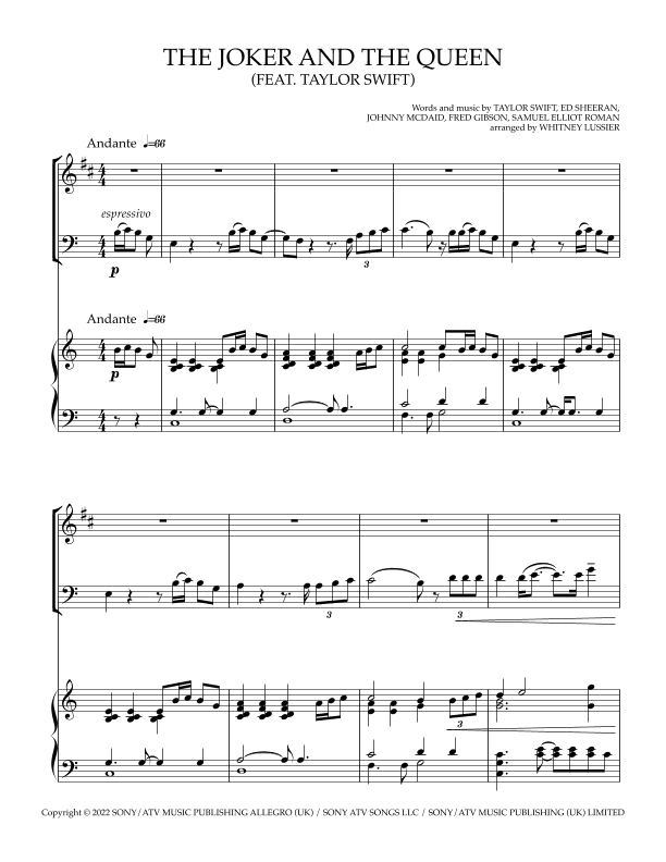 The Joker And The Queen (feat. Taylor Swift) (arr. Whitney Lussier)