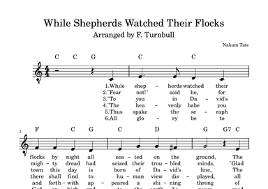 While Shepherds Watched Their Flocks (arr. F. Turnbull)