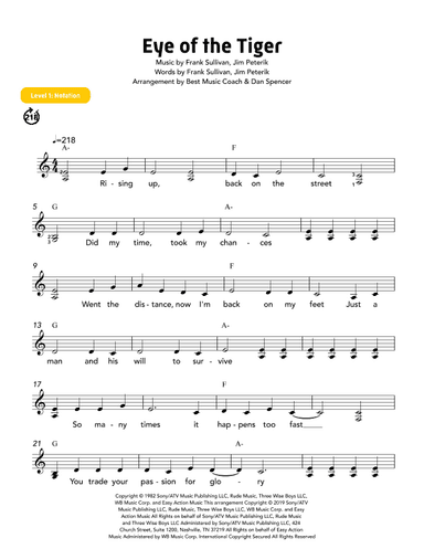 Eye Of The Tiger (arr. Best Music Coach)