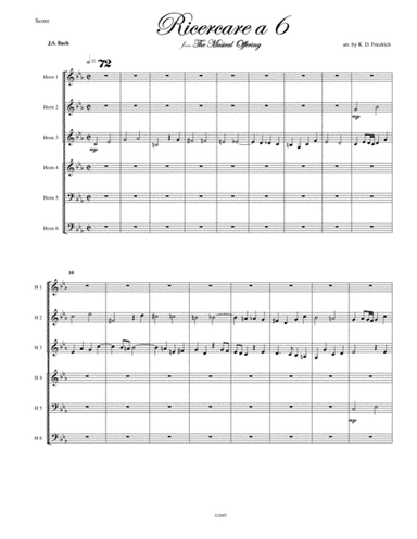 Ricercare a 6 (arr. Kenneth D. Friedrich)