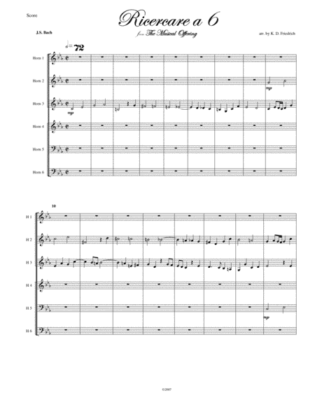 Ricercare a 6 (arr. Kenneth D. Friedrich)