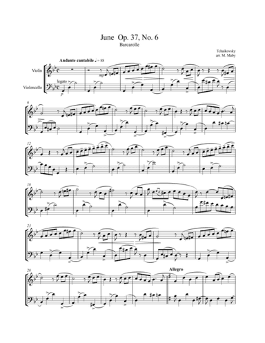 2 Violin & Cello duets by Tchaikovsky (arr. Marion Maby)