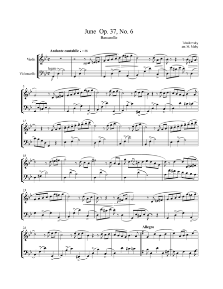 2 Violin & Cello duets by Tchaikovsky (arr. Marion Maby)