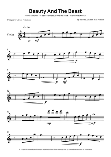 Beauty And The Beast (arr. Glauco Fernandes)