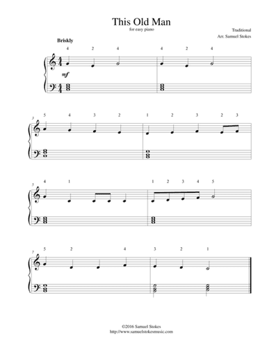 This Old Man - for easy piano (arr. Samuel Stokes)