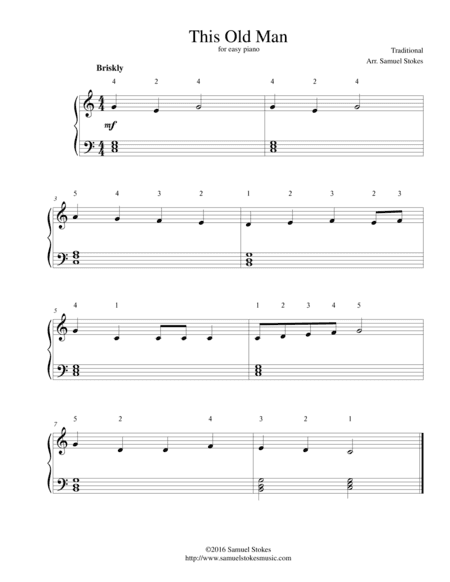 This Old Man - for easy piano (arr. Samuel Stokes)
