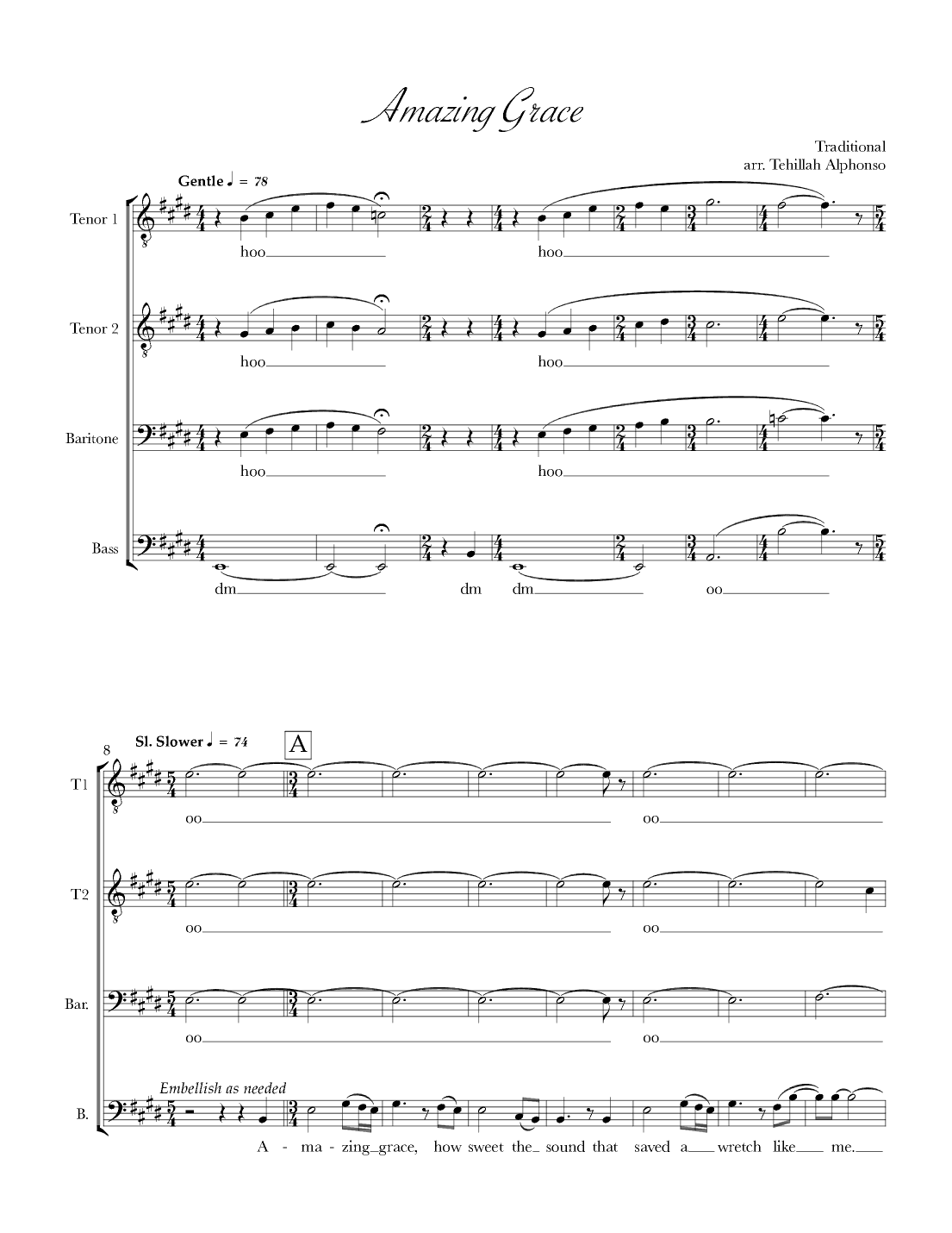 Amazing Grace (arr. Tehillah Alphonso)