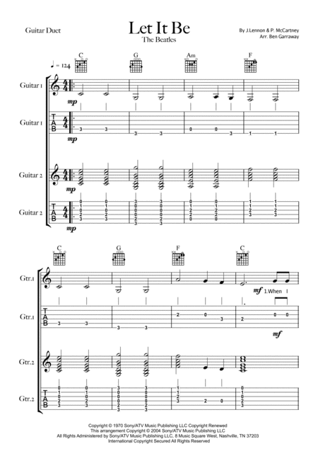 Let It Be (arr. Ben Garraway)