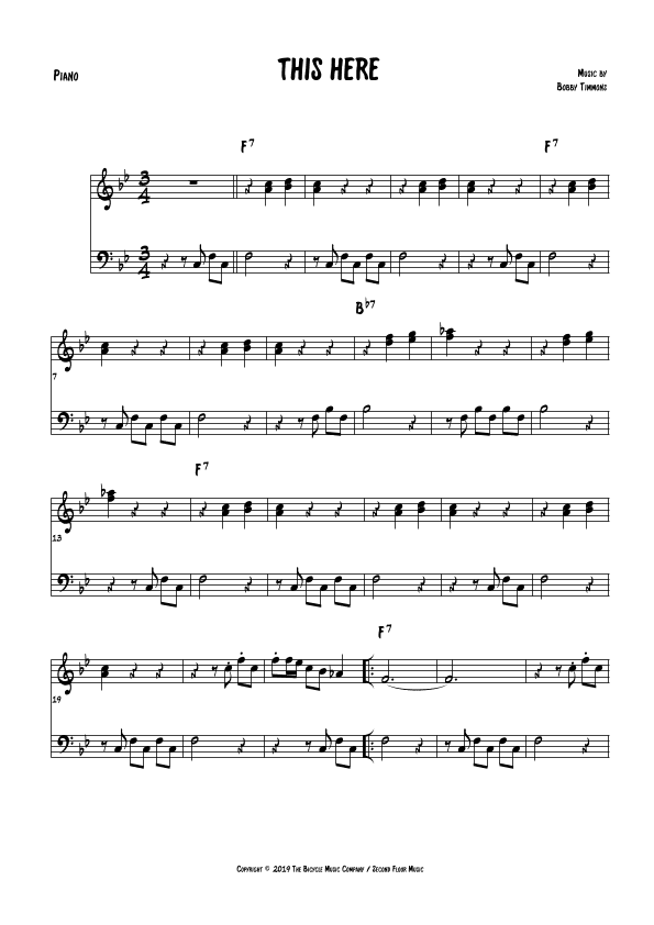 This Here (arr. The Sheet Music Library)