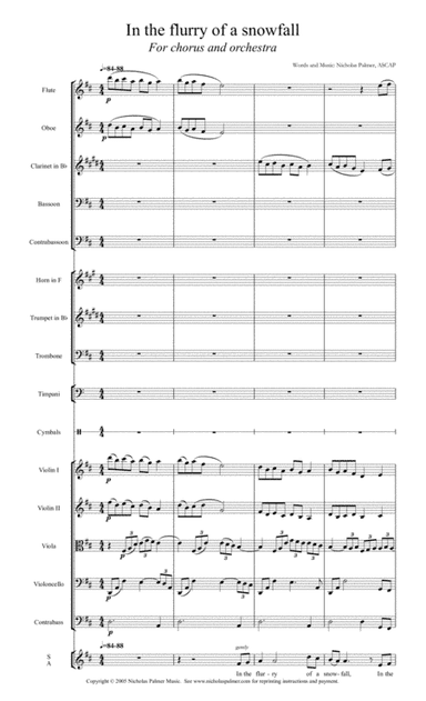 In the flurry of a snowfall - Full orchestra and chorus - Conductor's score